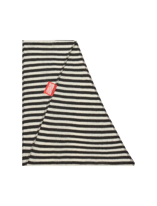 NØRGAARD PAA STRØGET SCARF TRIANGLE WOOL BLACK/ECRU STRIPE